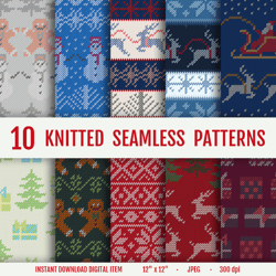 get festive with our collection of trendy digital christmas seamless patterns