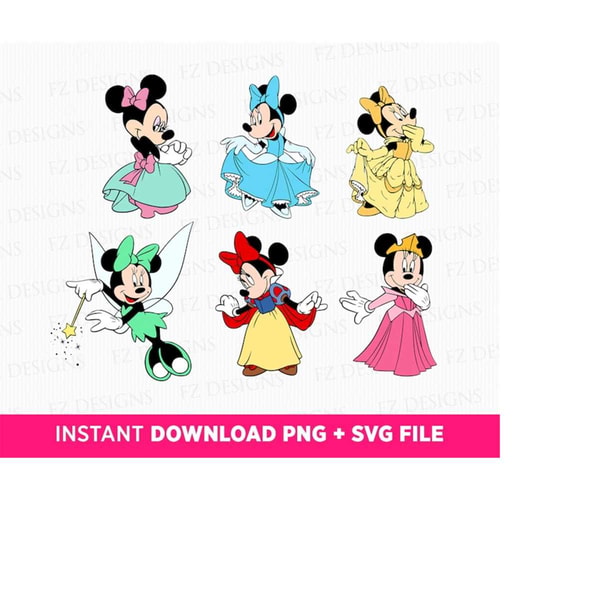 Bundle Princess Mouse Svg, Miss Mouse Characters Svg, Family - Inspire ...