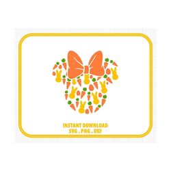 easter, carrot, minnie mouse, ears head bow, bunny, carrots, egg, svg png dxf formats, cut, cricut, silhouette