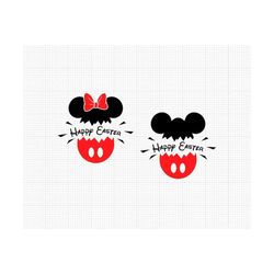 happy easter, cracked egg, mickey minnie mouse, broken eggs, svg and png formats, cut, cricut, silhouette, instant downl