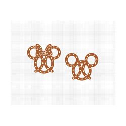 pretzel, snack, christmas 2023, mickey minnie mouse, ears head, couple, matching, svg and png formats, cut, cricut, silh