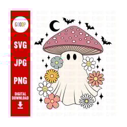ghost mushroom, cute ghost svg, trendy halloween svg, svg files for cricut, digital downloads, instant downloads
