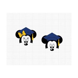 graduation cap, mickey minnie mouse, svg and png formats, cut, cricut, silhouette, instant download