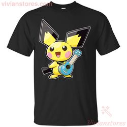 cute pikachu play guitar pokemon t-shirt ka12