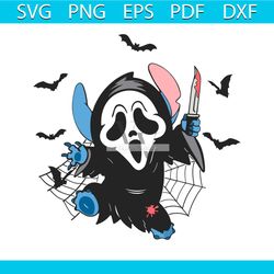 stitch scream halloween ghost face svg graphic design file