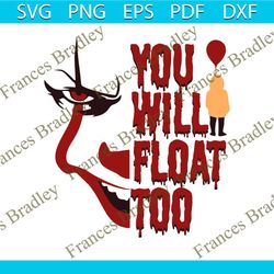 horror clown you will float too svg graphic design file