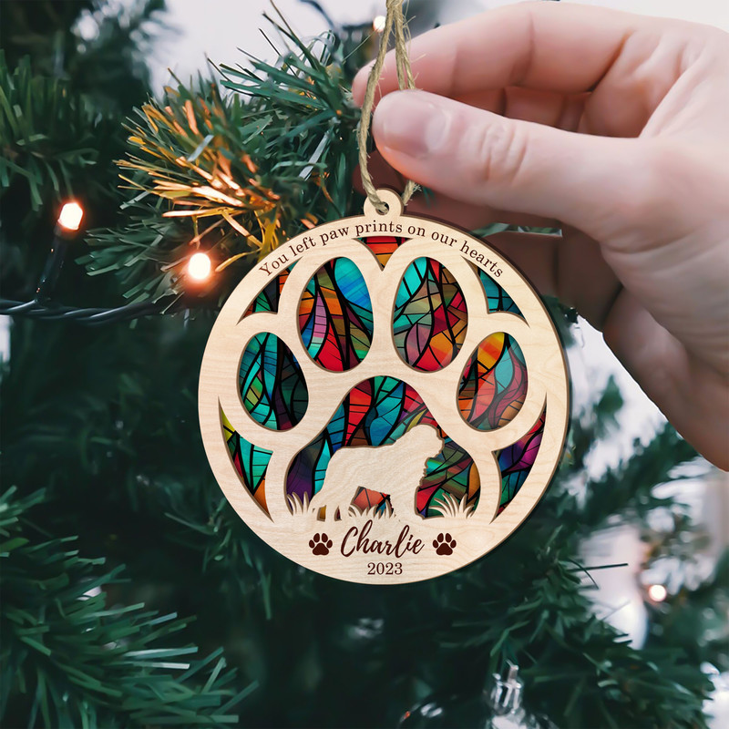 Personalized Dog Ornament, Dog Memorial Suncatcher, Dog Memorial Ornament, Suncatcher Pet Memorial, Dog Loss Sympathy Gift,Dog Memorial Gift - 5.jpg