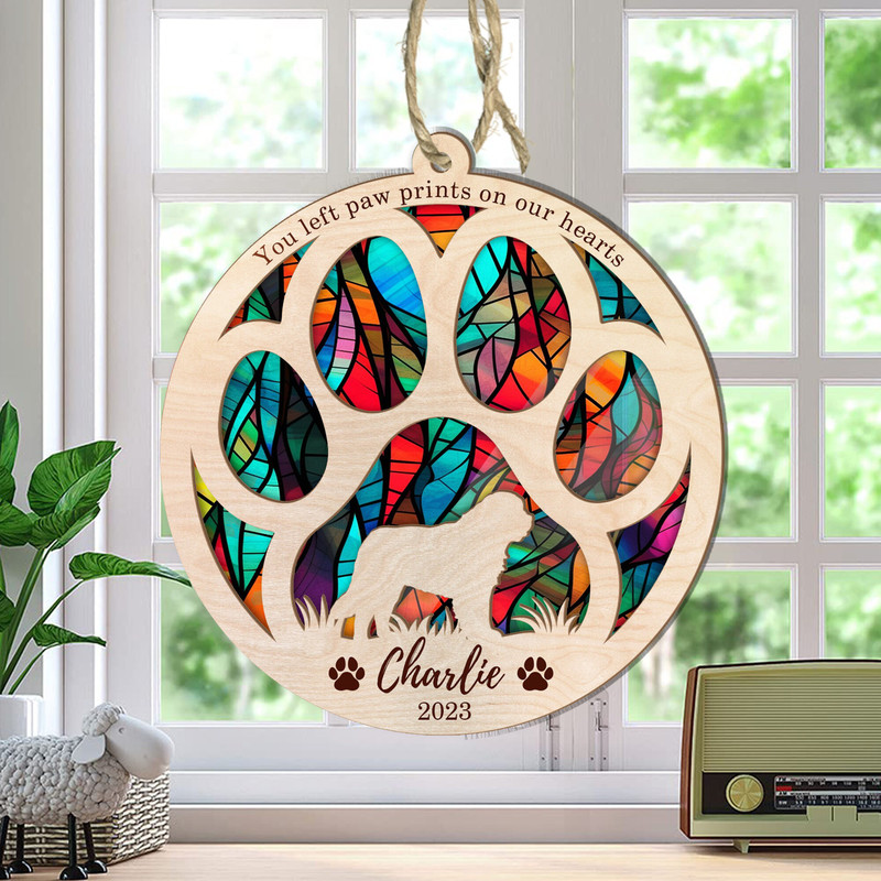 Personalized Dog Ornament, Dog Memorial Suncatcher, Dog Memorial Ornament, Suncatcher Pet Memorial, Dog Loss Sympathy Gift,Dog Memorial Gift - 6.jpg
