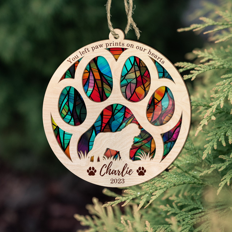 Personalized Dog Ornament, Dog Memorial Suncatcher, Dog Memorial Ornament, Suncatcher Pet Memorial, Dog Loss Sympathy Gift,Dog Memorial Gift - 7.jpg