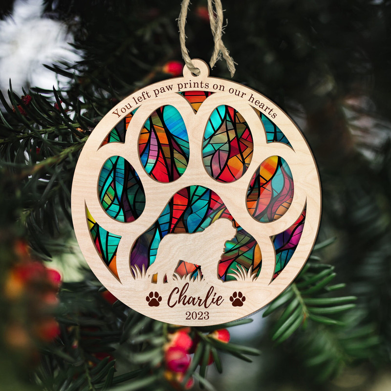 Personalized Dog Ornament, Dog Memorial Suncatcher, Dog Memorial Ornament, Suncatcher Pet Memorial, Dog Loss Sympathy Gift,Dog Memorial Gift - 9.jpg