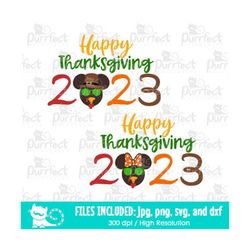 Happy Thanksgiving 2023 SVG, Fall Autumn 2022 SVG, Give Thanks svg, Mouse svg, Digital Cut Files in svg, dxf, png and jp