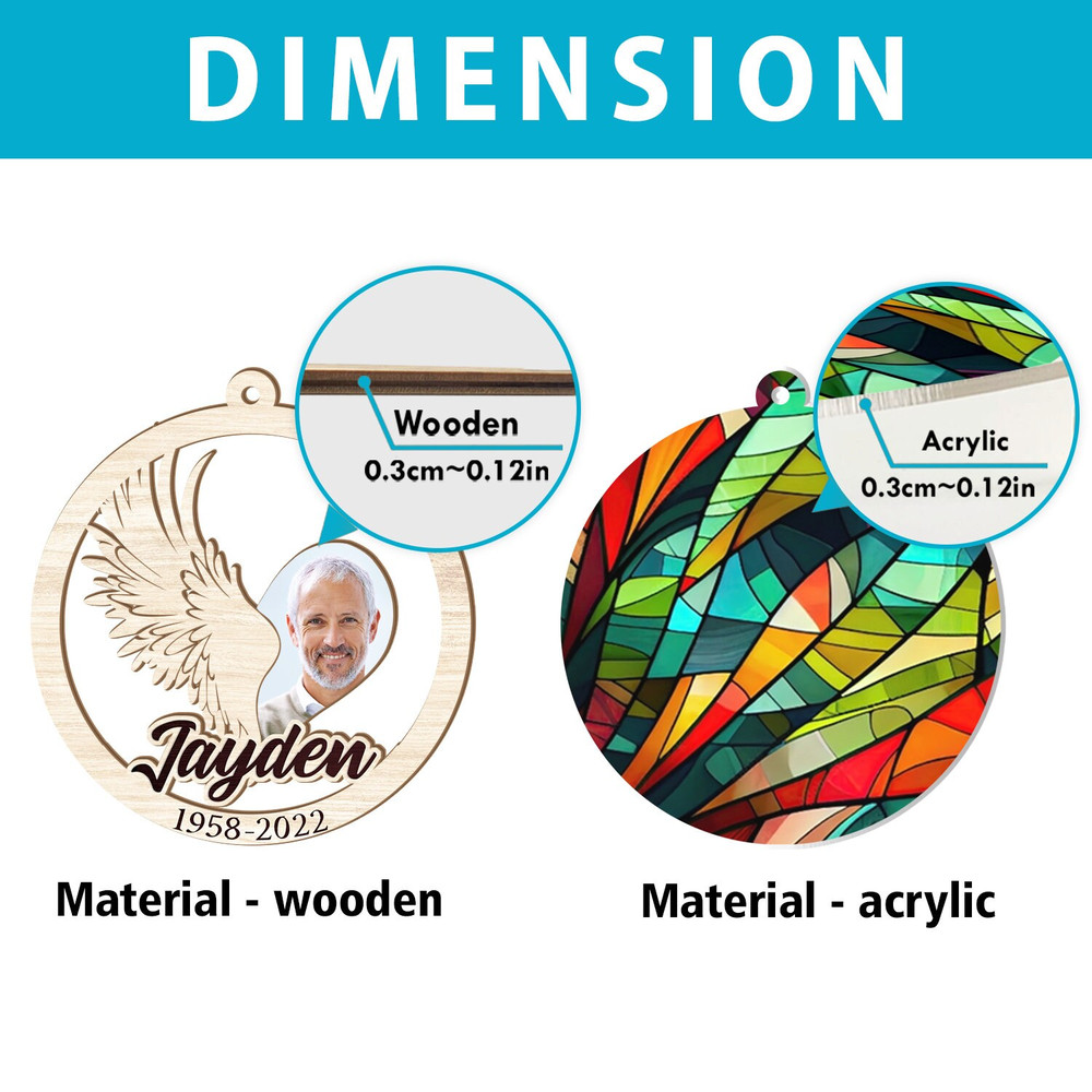 Personalized Memorial Suncatcher Because Someone We Love Is In Heaven Suncatcher Outdoor Suncatcher Hanging Memorial Suncatcher Ornament - 3.jpg