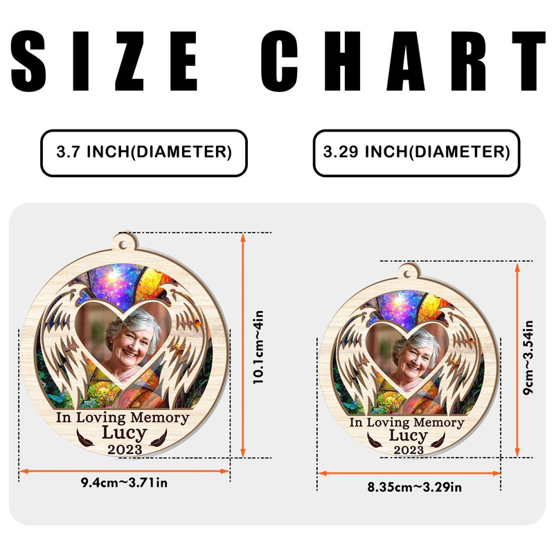 Personalized Memorial Suncatcher Your Wings Were Ready But My Heart Was Not Outdoor Suncatcher Hanging Memorial Suncatcher Ornament - 2.jpg