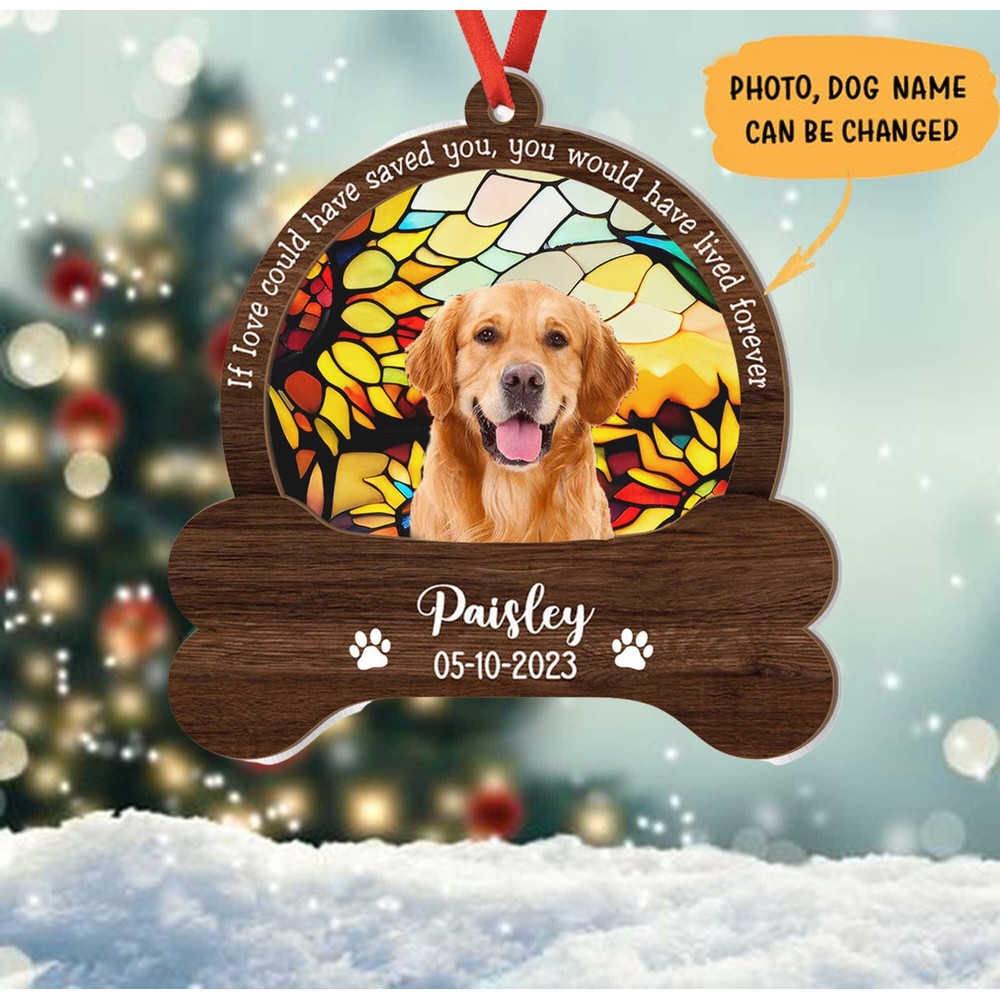 Personalized Suncatcher Ornament, Pet Memorial Ornament with Photo, Dog Loss Gift, Pet Remembrance, Custom Dog, Christmas Ornaments - 1.jpg