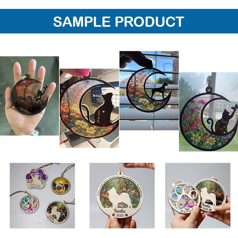 Pet Memorial Suncatcher Ornaments, Custom Dog Breed Name Date Memorial Suncatcher, Christmas Gift for Dog Lovers, Loss of Pet Sympathy Gift - 5.jpg