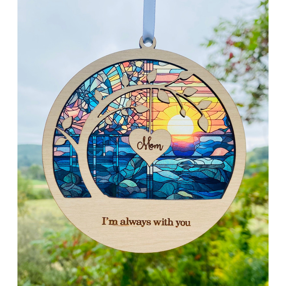 sun catcher Sympathy gift, poem card Memorial suncatcher, sympathy gift, loss of mom, mother, dad, brother, sister , friend Personalized - 1.jpg
