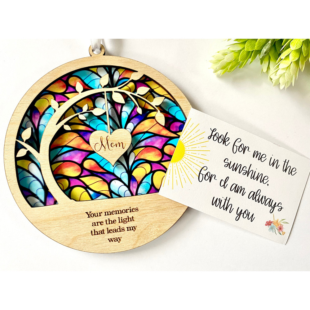 sun catcher Sympathy gift, poem card Memorial suncatcher, sympathy gift, loss of mom, mother, dad, brother, sister , friend Personalized - 3.jpg