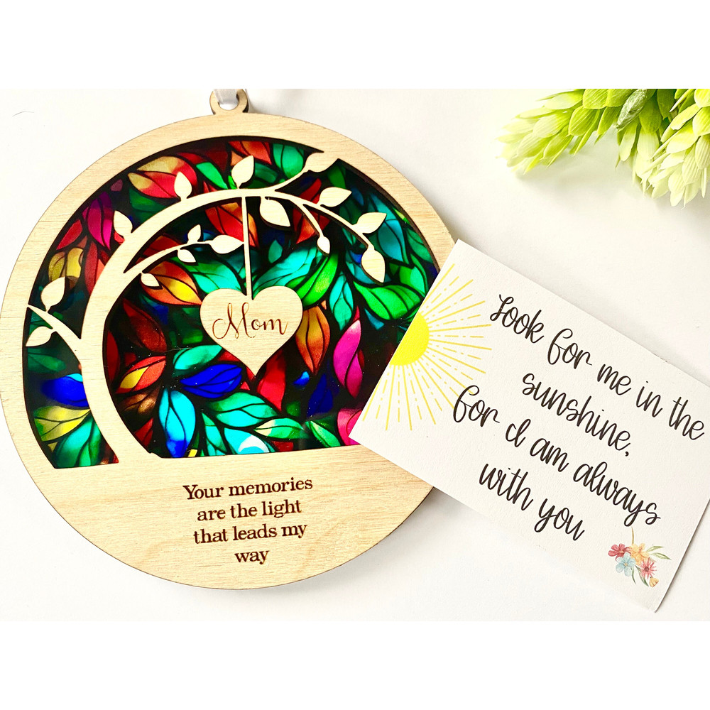 sun catcher Sympathy gift, poem card Memorial suncatcher, sympathy gift, loss of mom, mother, dad, brother, sister , friend Personalized - 4.jpg