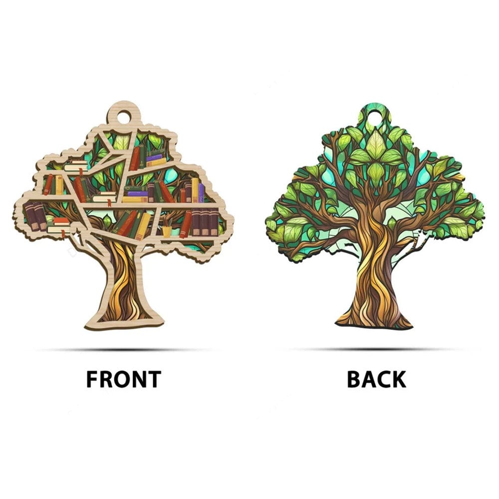 Tree Of Book Suncatcher Ornament, Book Lovers Christmas Ornaments, Book Lover Ornament, Gifts For Nerds Bookworm Librarian - 2.jpg