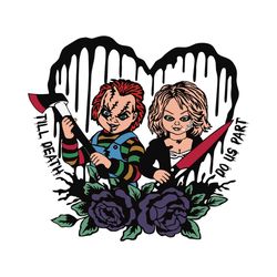 horror characters till death do us part svg file for cricut