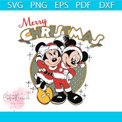 disneyland merry christmas mickey and minnie svg file