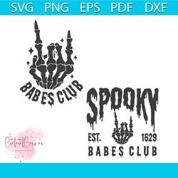 skeleton hand spooky babes club est 1629 svg download