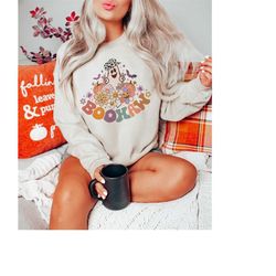 boo haw western halloween sweatshirt, cowboy ghost western crewneck, cowgirl halloween shirt, pumpkin sweatshirt, cute g