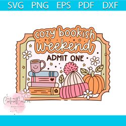 retro groovy cozy bookish weekend ticket svg cricut file