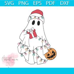 vintage christmas light ghost pumpkin svg graphic file
