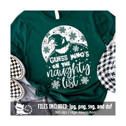 santa's naughty list svg oogie boogie funny christmas shirt design, family holiday shirt svg, digital download, cut file