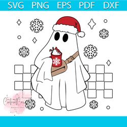 funny cute ghost christmas santa hats svg file for cricut