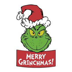 merry grinchmas svg, grinch face svg, grinch merry christmas svg - logo christmas svg - digital download