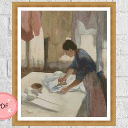 Cross Stitch Pattern,Woman Ironing ,Edgar Degas , Pdf , Instant Download,X Stitch Chart,Famous Painting,Full Coverage