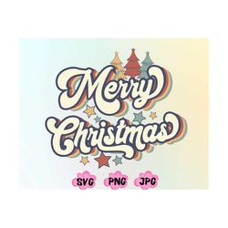 Vintage Merry Christmas SVG PNG, Christmas Png, Merry Christmas SVG, Sublimation Designs Downloads, 70s Style Merry Chri