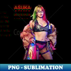 wwe asuka - modern sublimation png file - vibrant and eye-catching typography