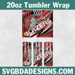 portland trail blazers tumbler template 20oz, basketball tumbler wrap, 20oz nba tumbler template, nba tumbler wrap