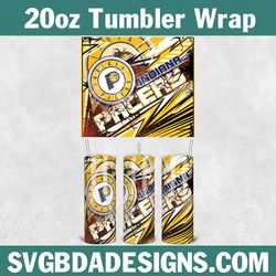 indiana pacers tumbler template 20oz, basketball tumbler wrap, 20oz nba tumbler template, nba tumbler wrap