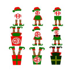 christmas svg, elf legs svg monogram frame design bundle, christmas svg, logo christmas svg, instant download
