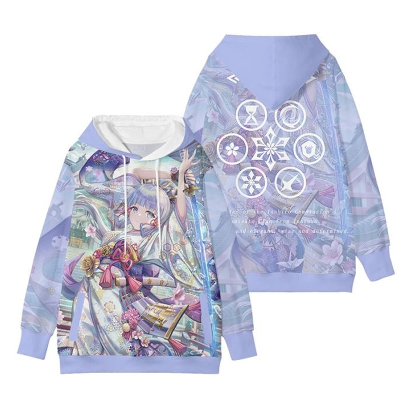 Ayaka Genshin Impact All Over Print 3D Hoodie Zip Hoodie, Ayaka Genshin Impact Hoodie 3D Zip Hoodie Fleece Hoodie