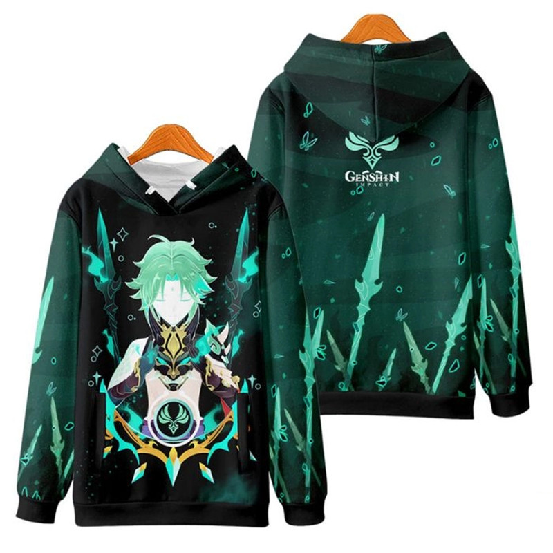 Xiao Genshin Impact All Over Print 3D Hoodie Zip Hoodie, Xiao Genshin Impact Hoodie 3D Zip Hoodie Fleece Hoodie
