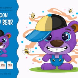 cute cartoon bear. t-shirt, png, svg.