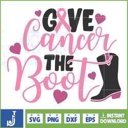 breast cancer svg, give cancer the boot svg, cancer svg, cancer svg, cancer awareness, ribbon