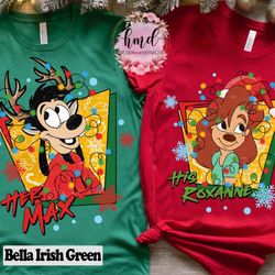 a goofy movie couples santa her max his roxanne christmas light shirt, mickey's very merry christmas tee, disney disneyl