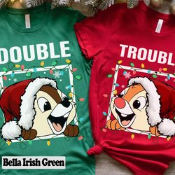 disney couples chip n dale double trouble christmas light t-shirt, mickey very merry xmas party sweatshirt, disneyland v