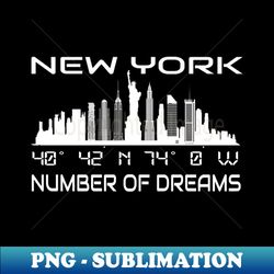 GPS Coordinates Manhattan New York City Skyline - Premium Sublimation Digital Download - Capture Imagination with Every Detail