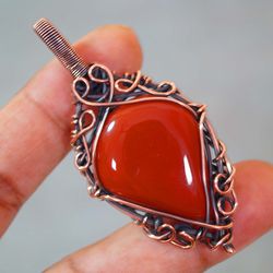 red onyx pendant copper wire wrapped pendant onyx gemstone jewellery handmade copper jewellery christmas gifts items