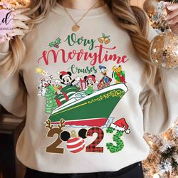 disney very merrytime cruises family christmas 2023 sweatshirt, mickey's very merry xmas party matching shirt, disneylan