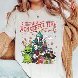 it's the most wonderful time of the years nightmare before christmas squad tree t-shirt, jack and sally tee disney disn