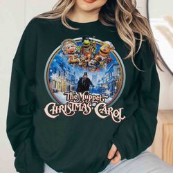 retro 90s the muppet christmas carol characters group t-shirt, kermit the frog gonzo miss piggy xmas movie vintage tee,