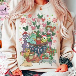 santa monster university balloon tea cup christmas t-shirt, disney mike sulley roz celia mae xmas tee, mickey's very mer